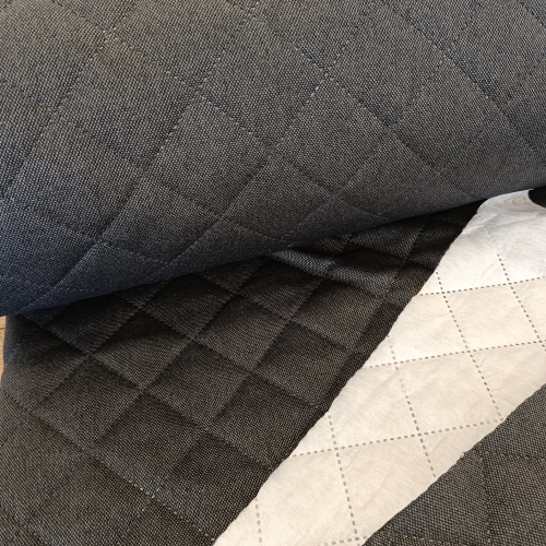 Stepper - Steppstoff - Taschenstoff - gefüttert - dunkelgrau